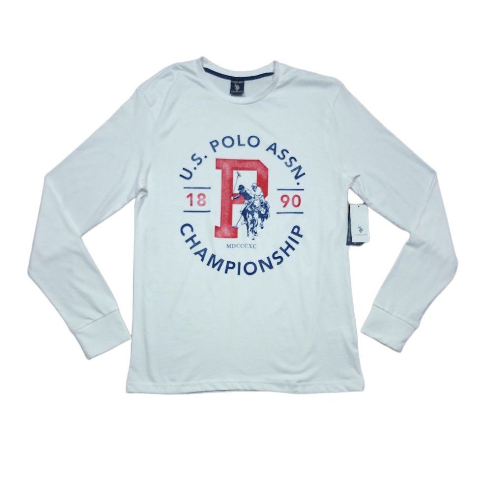 U.S. Polo Assn. Mens Crew Neck Long Sleeve Classic Fit Graphic T-Shirt Sz S
